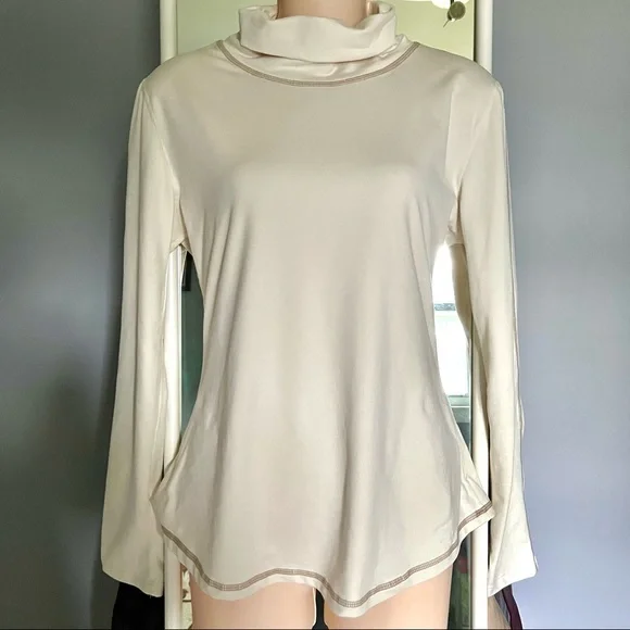 Prana Cowl Neck Sweater / Sweatshirt Size Large, Super Soft, Neutral Color! - Picture 1 of 7
